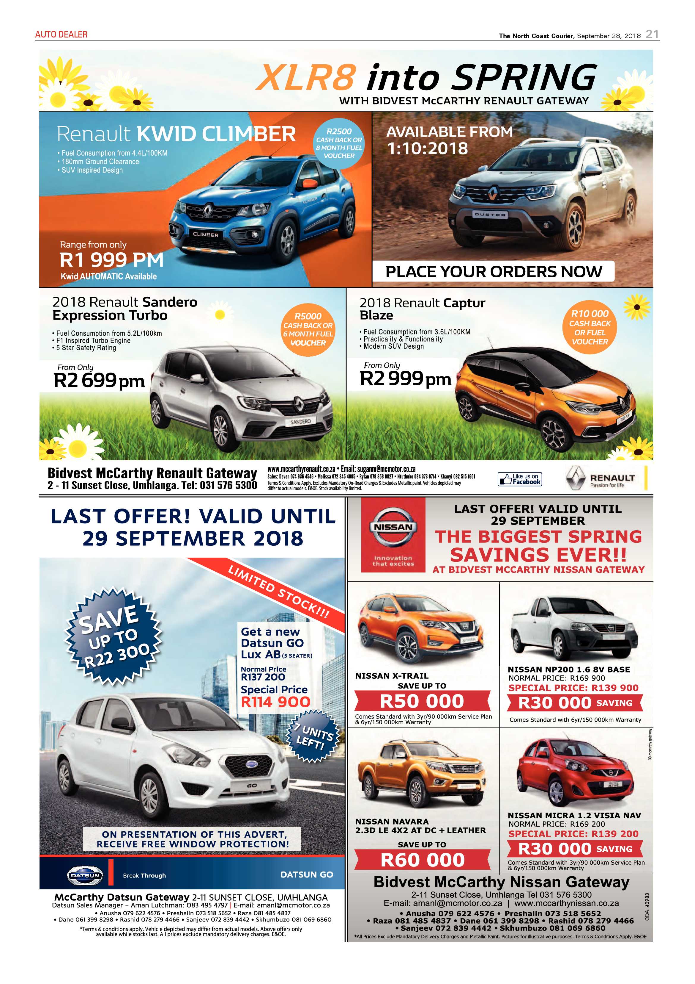 The North Coast Courier – 28 September 2018 page 21