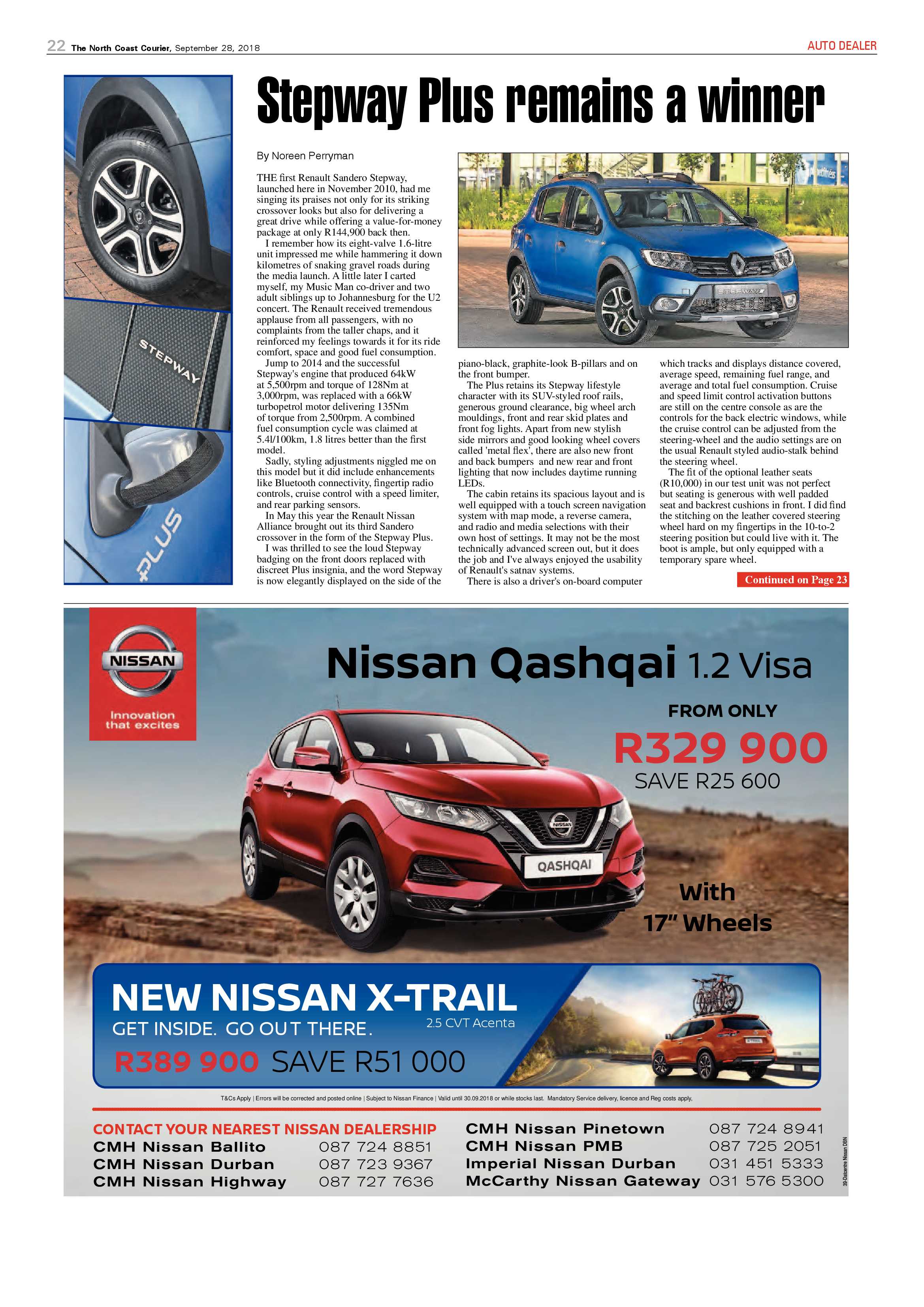 The North Coast Courier – 28 September 2018 page 22
