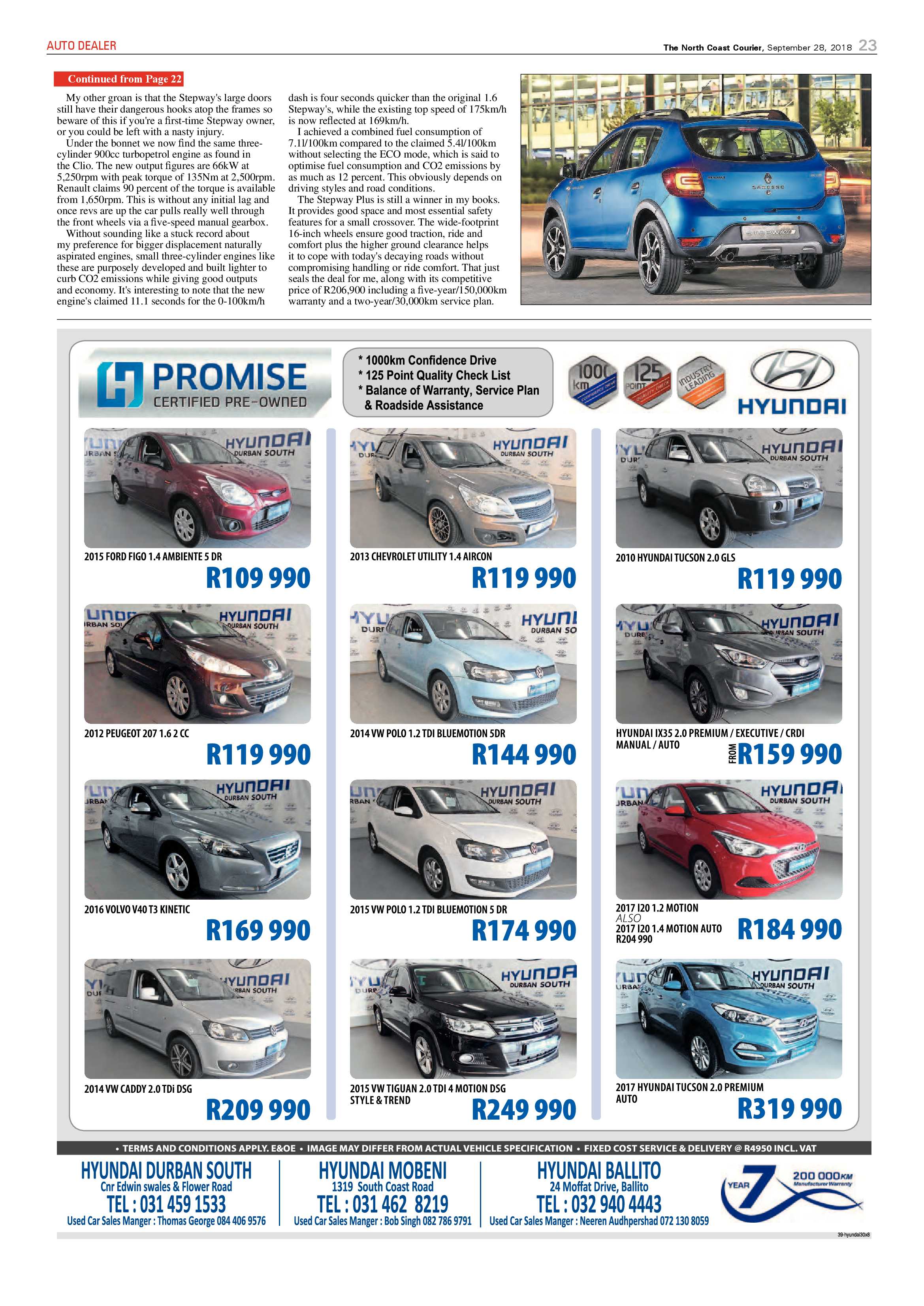 The North Coast Courier – 28 September 2018 page 23