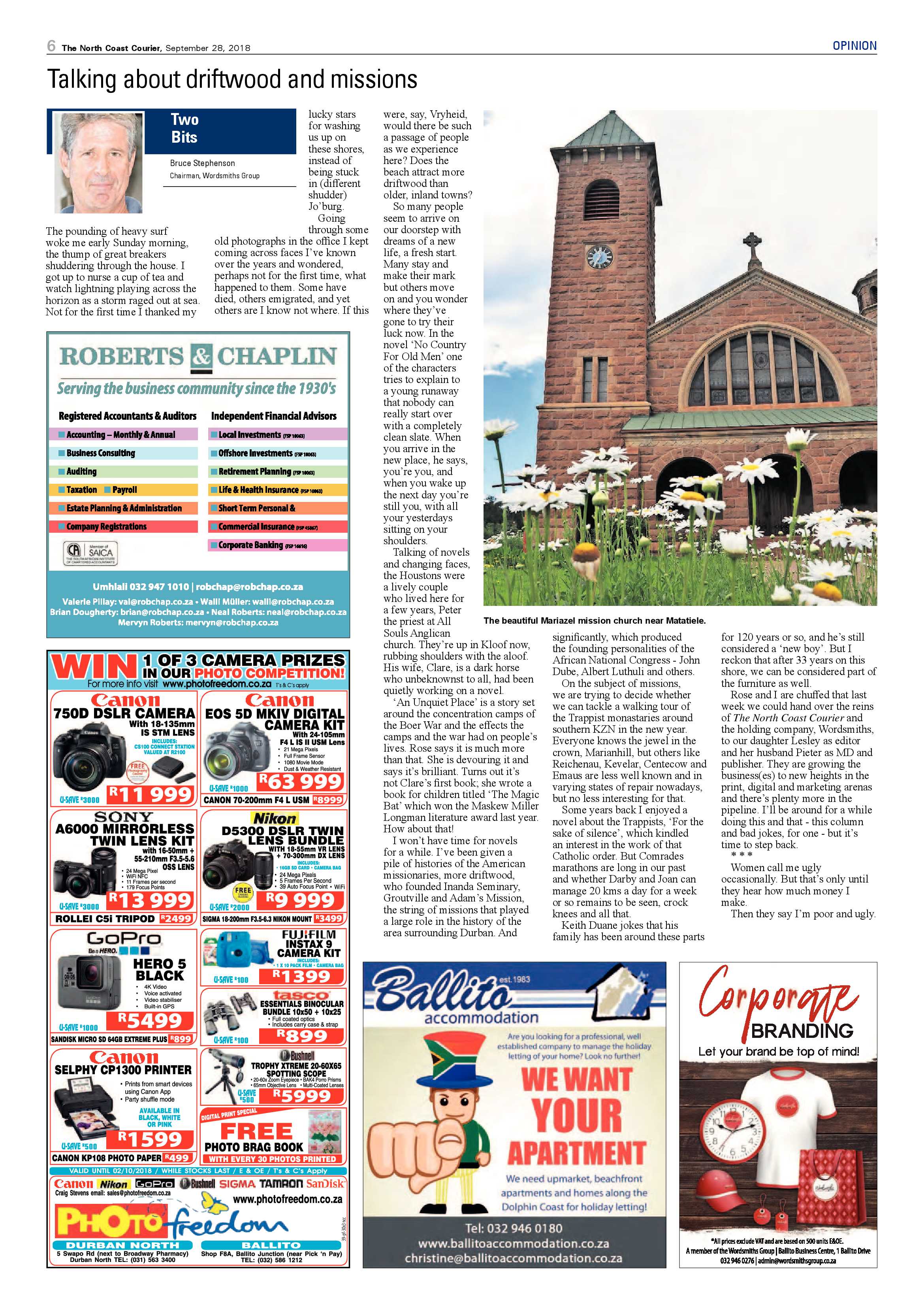 The North Coast Courier – 28 September 2018 page 6