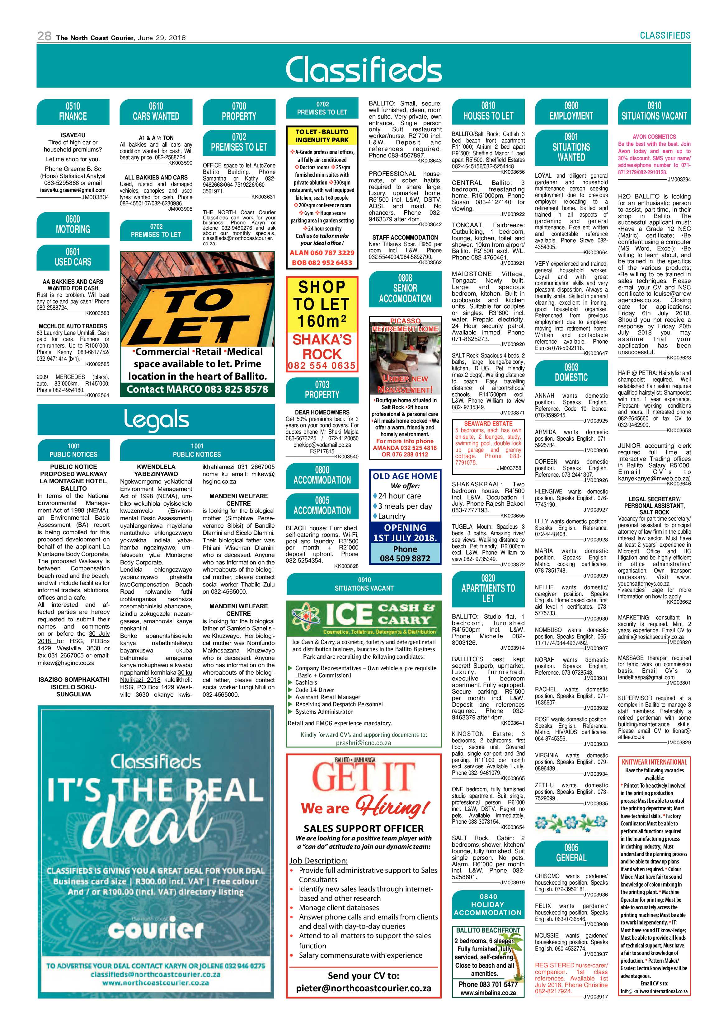 The North Coast Courier – 29 June 2018 page 28