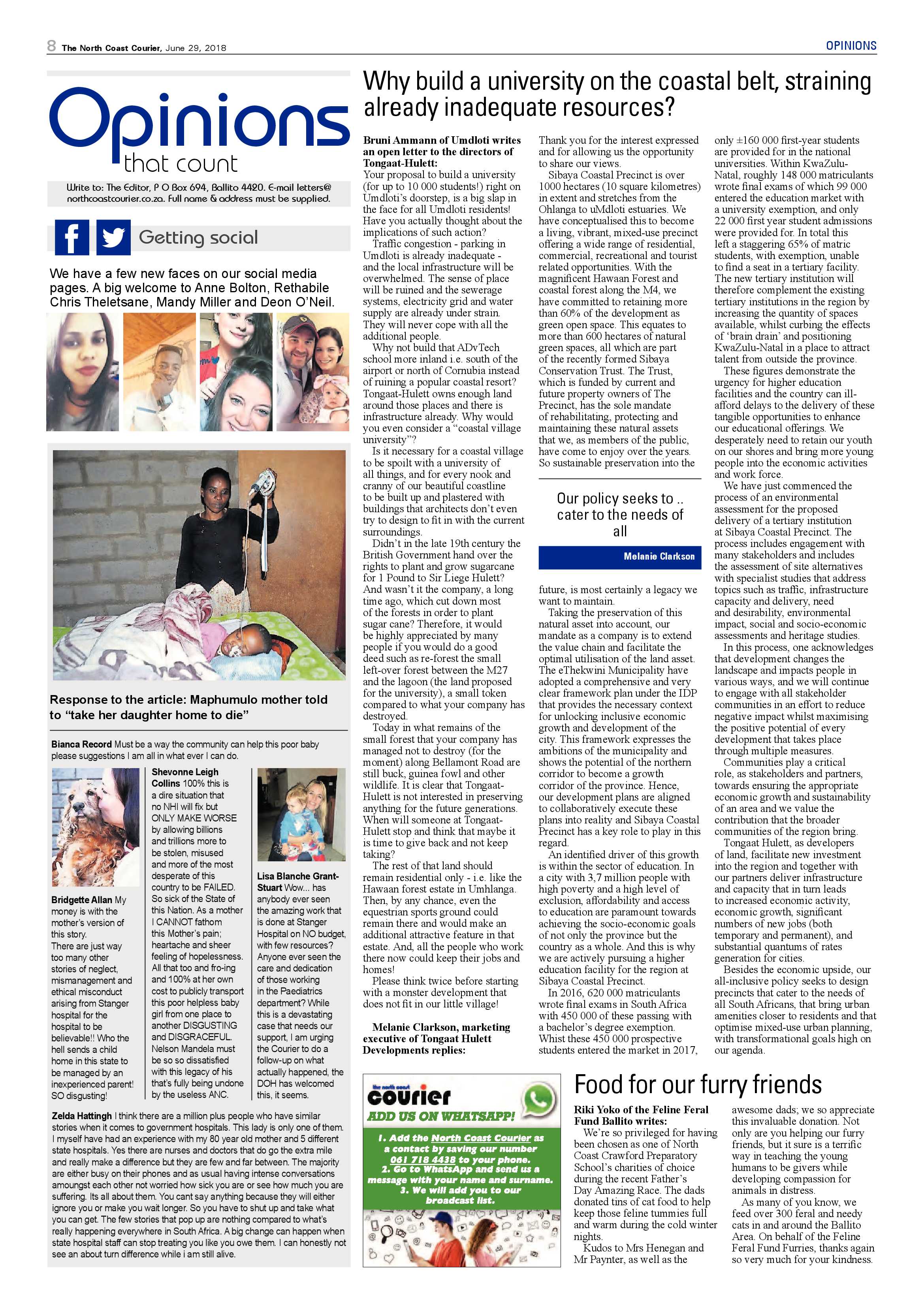 The North Coast Courier – 29 June 2018 page 8