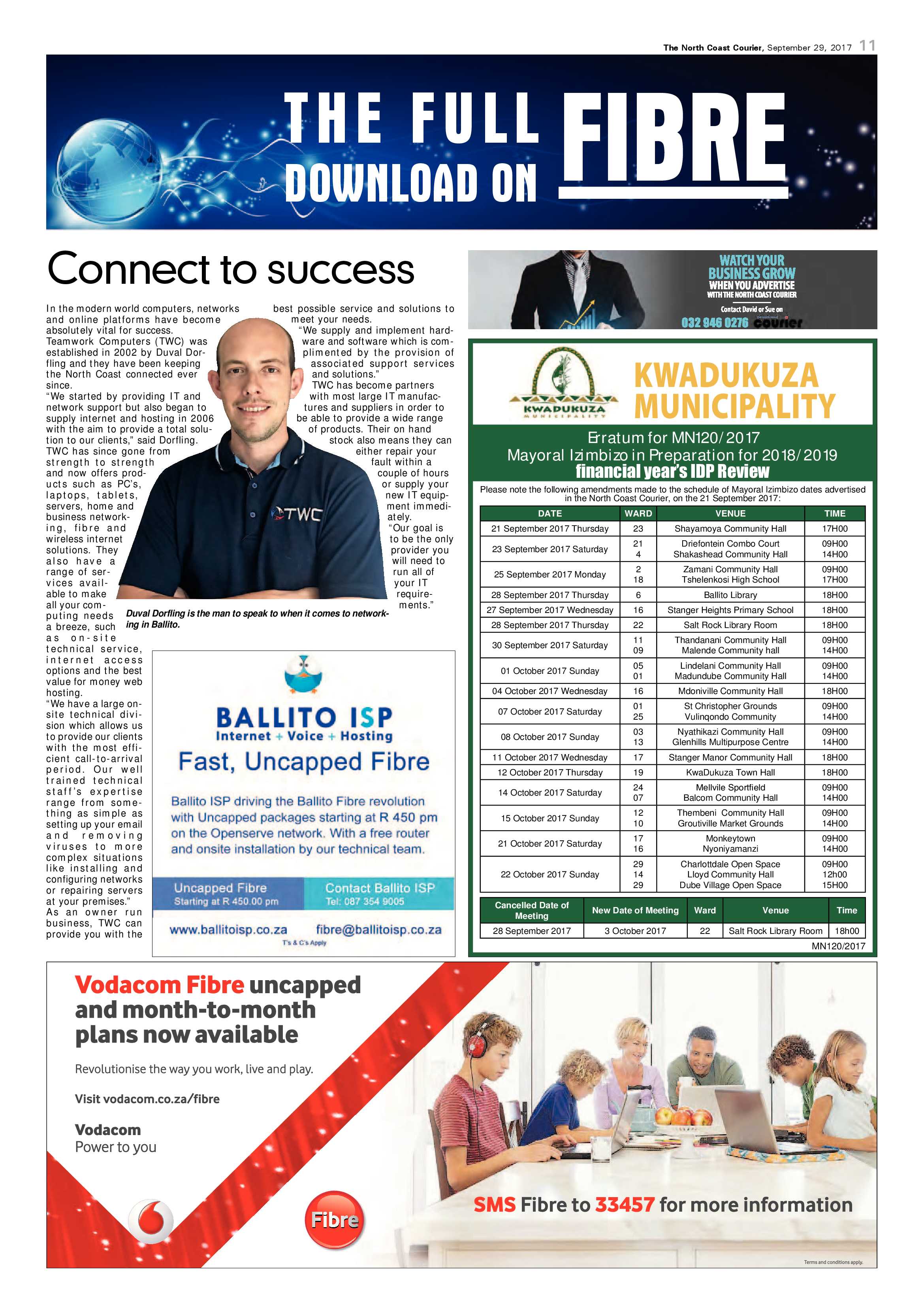 The North Coast Courier – 29 September 2017 page 11