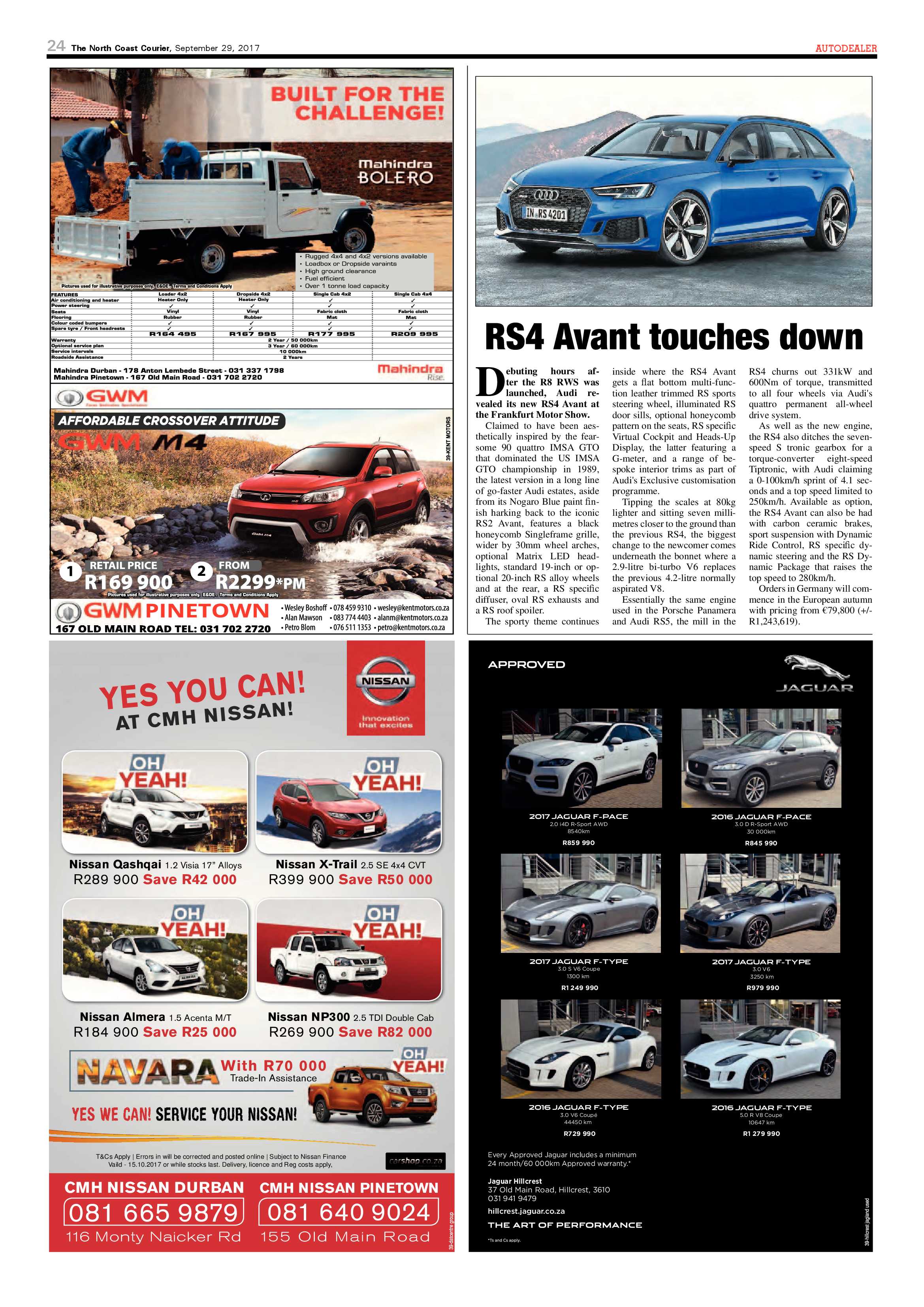 The North Coast Courier – 29 September 2017 page 24