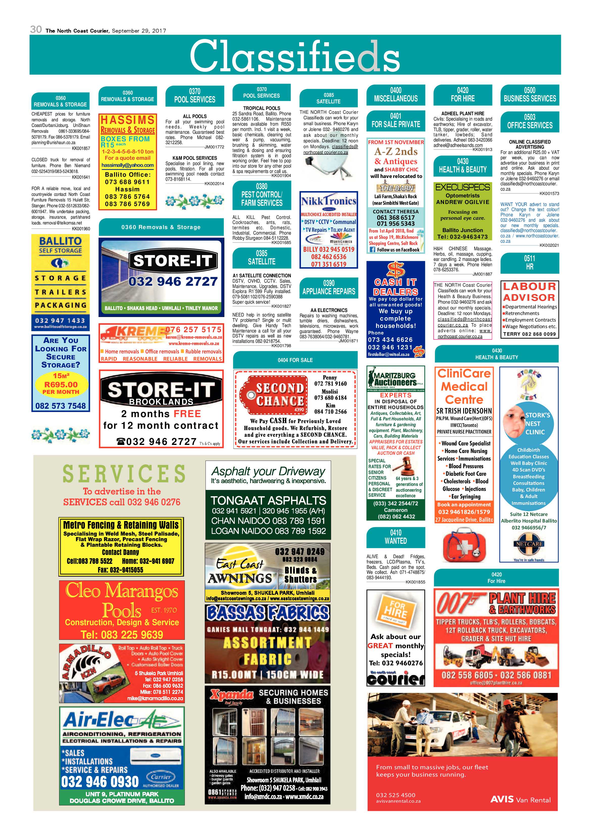 The North Coast Courier – 29 September 2017 page 30