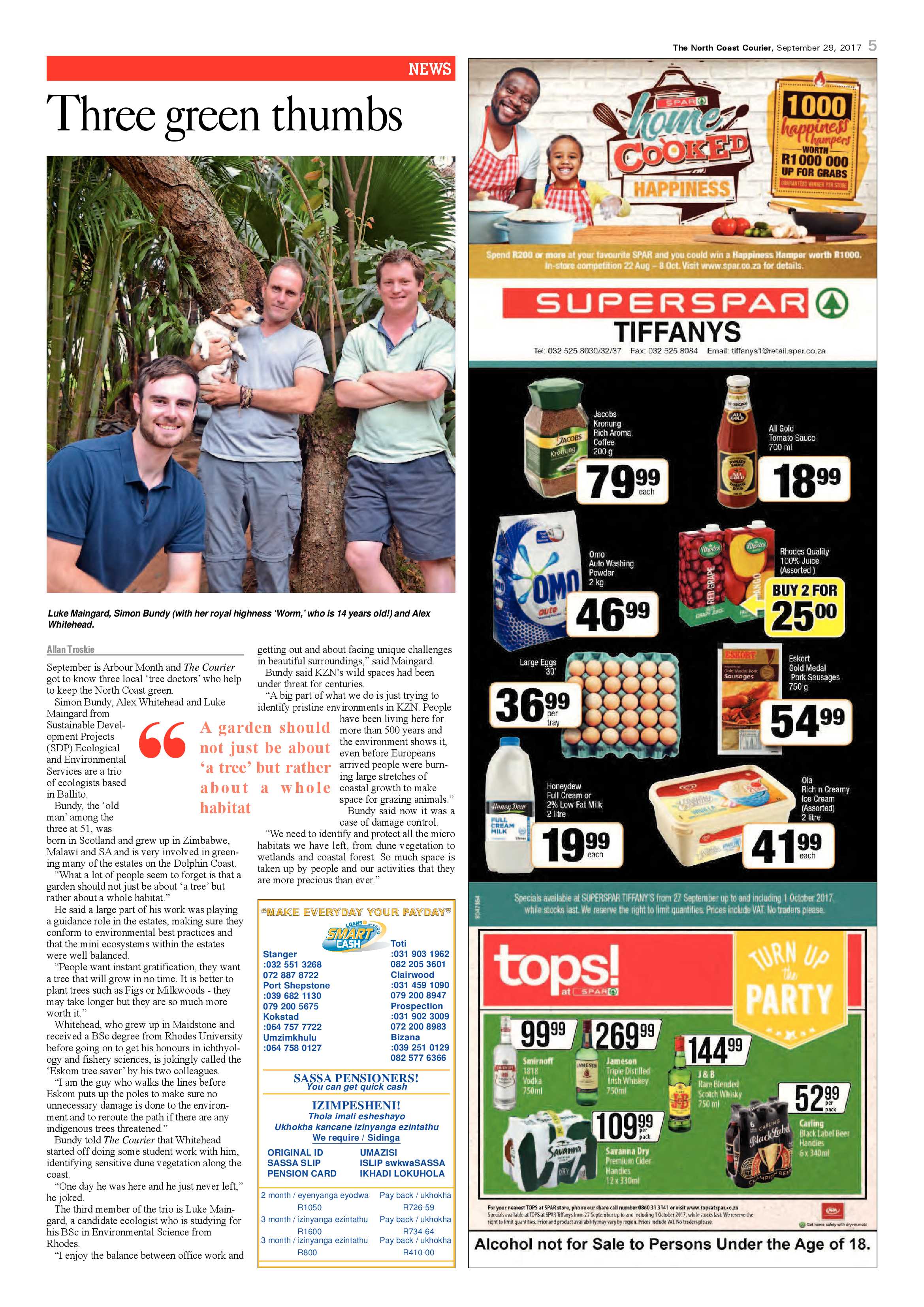 The North Coast Courier – 29 September 2017 page 5