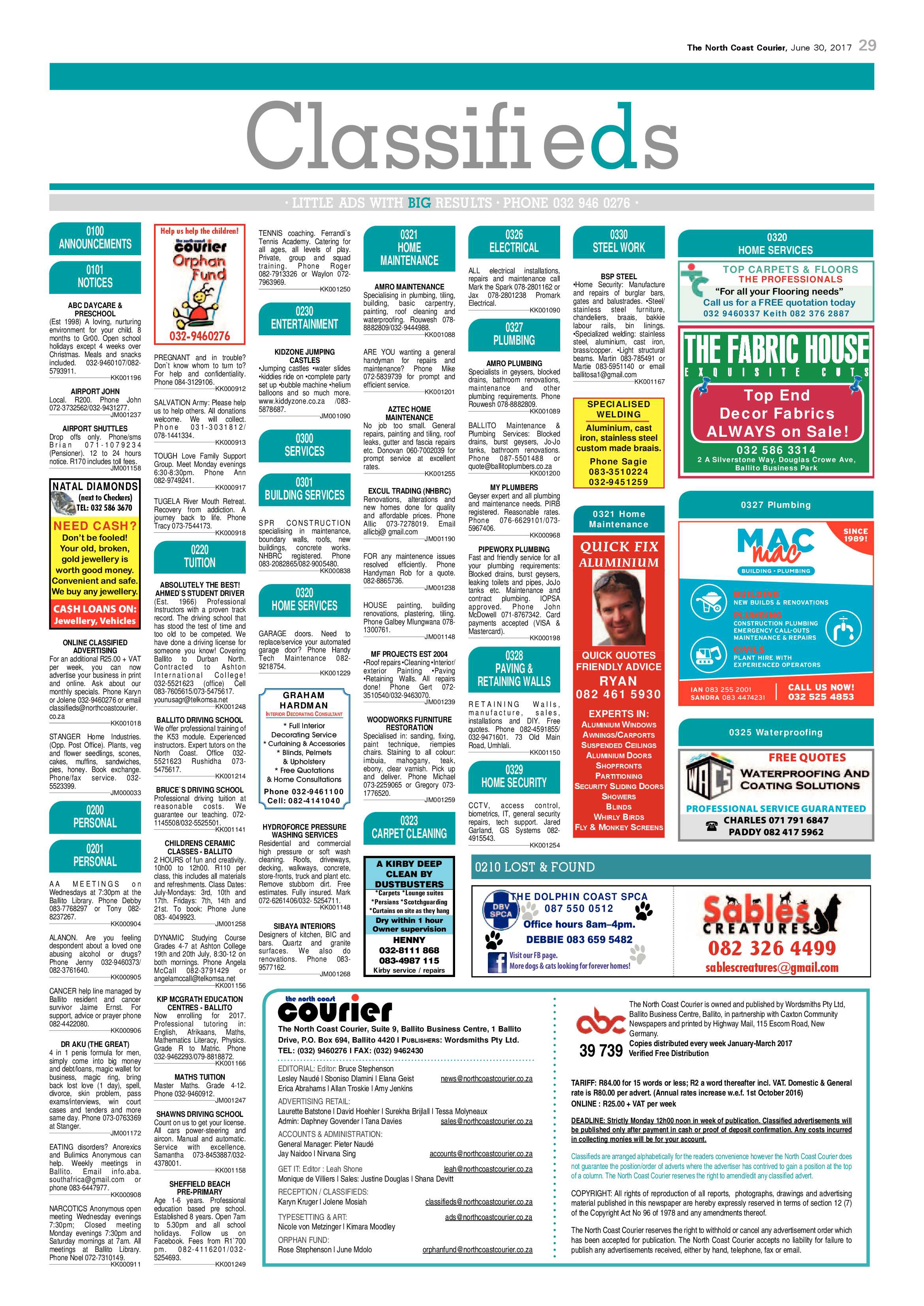 The North Coast Courier – 30 June 2017 page 29