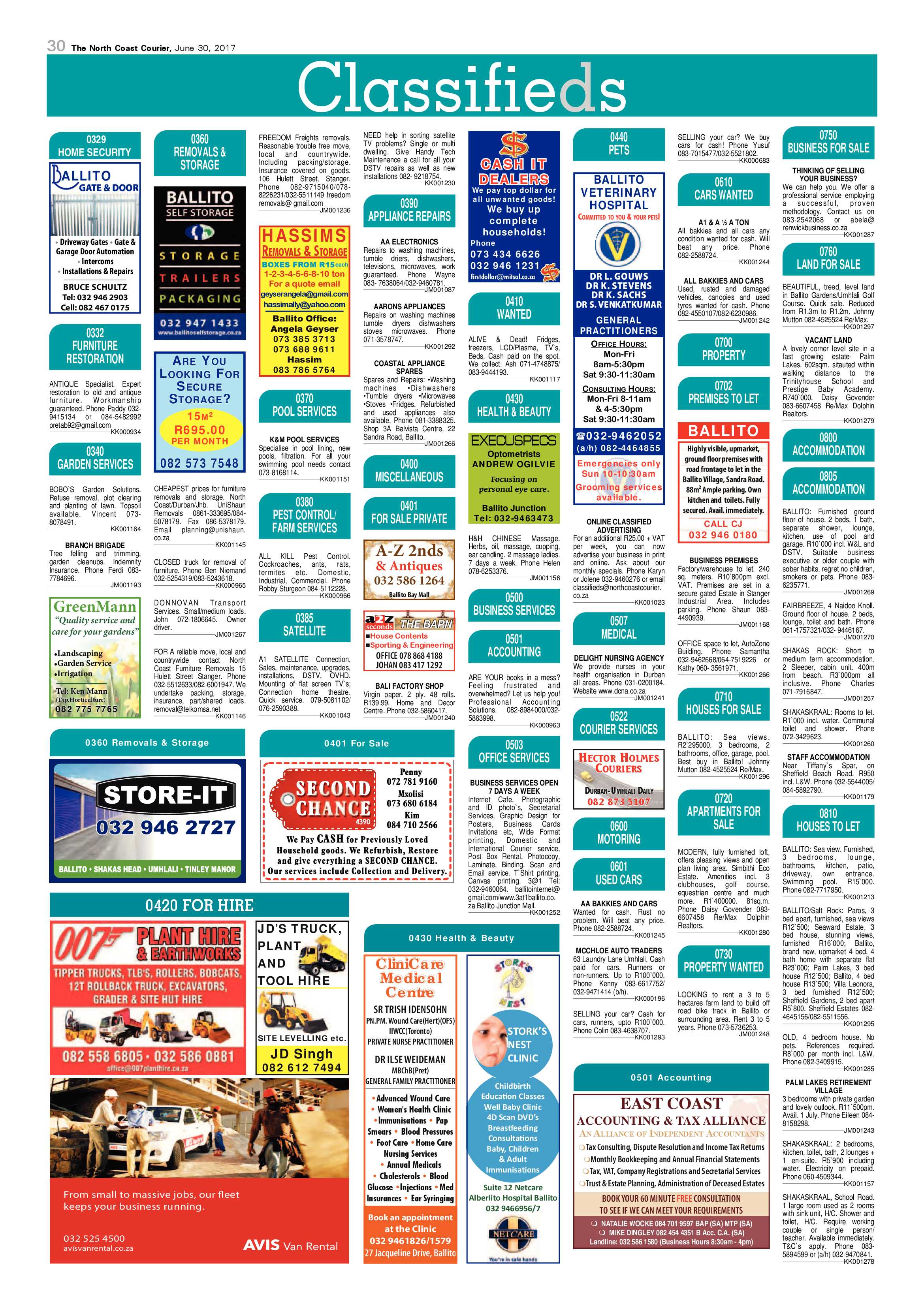 The North Coast Courier – 30 June 2017 page 30