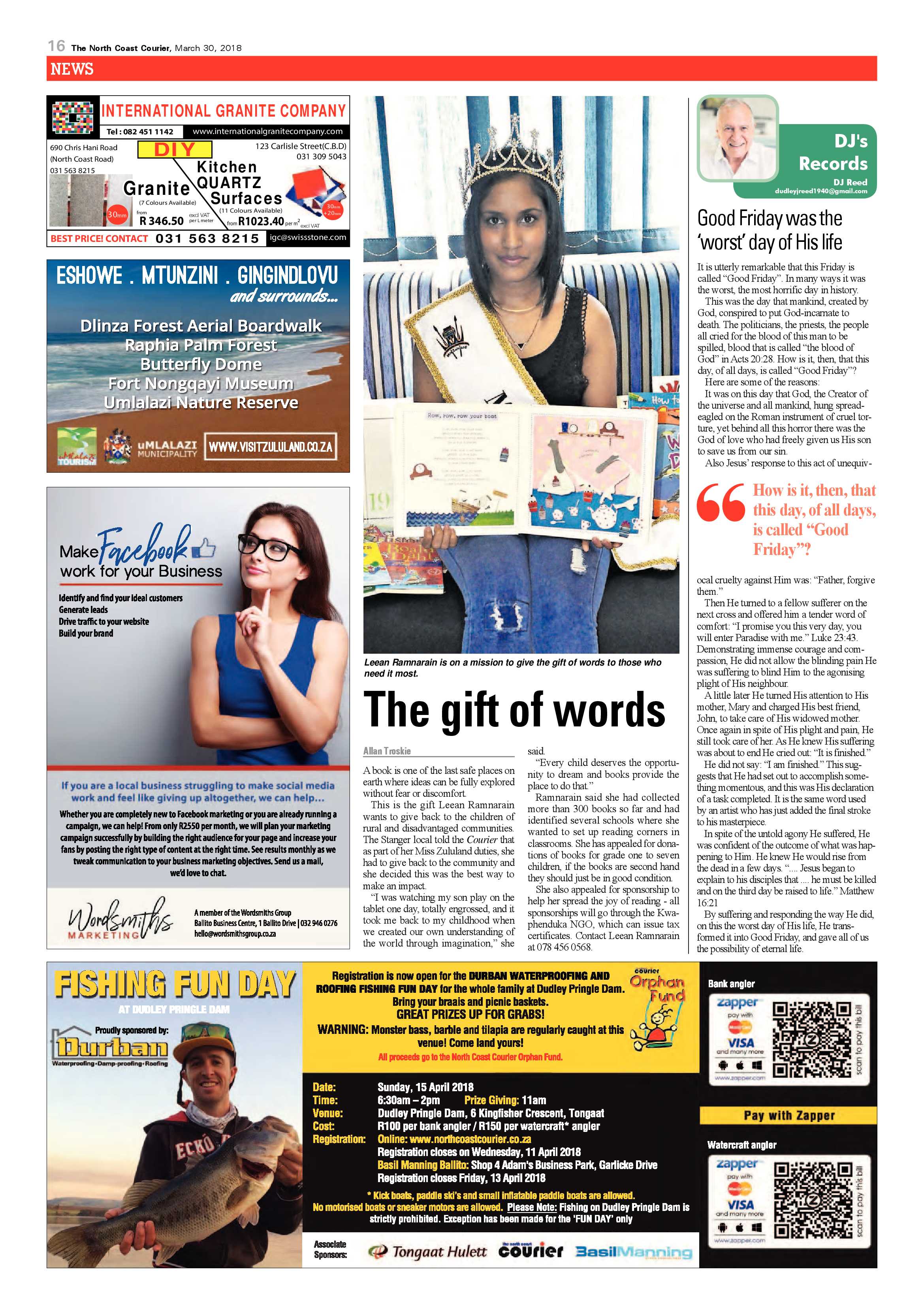 The North Coast Courier – 30 March 2018 page 16