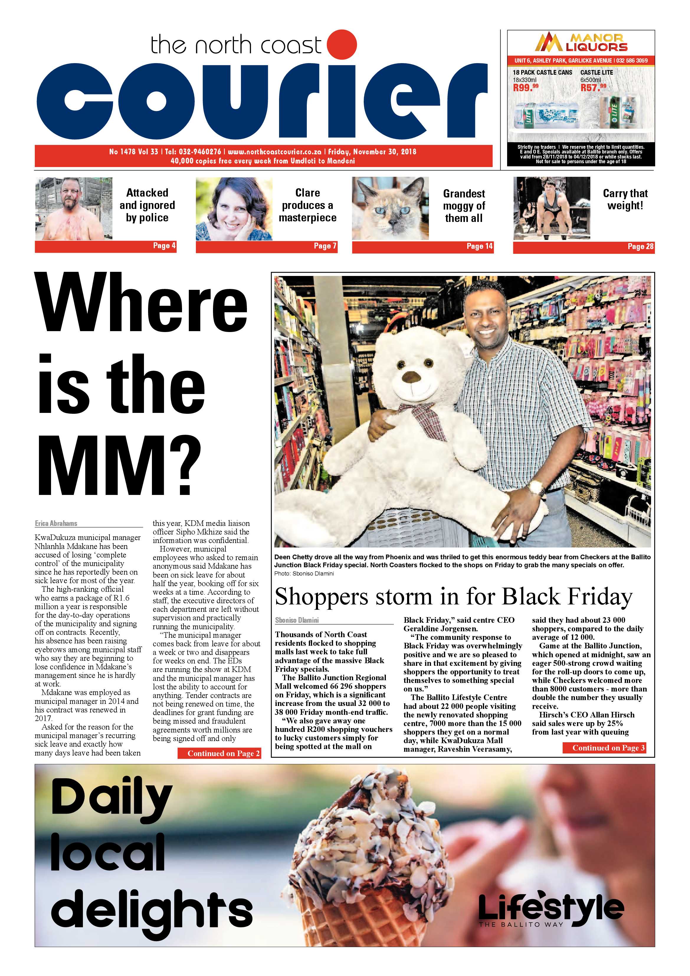 The North Coast Courier – 30 November 2018 page 1