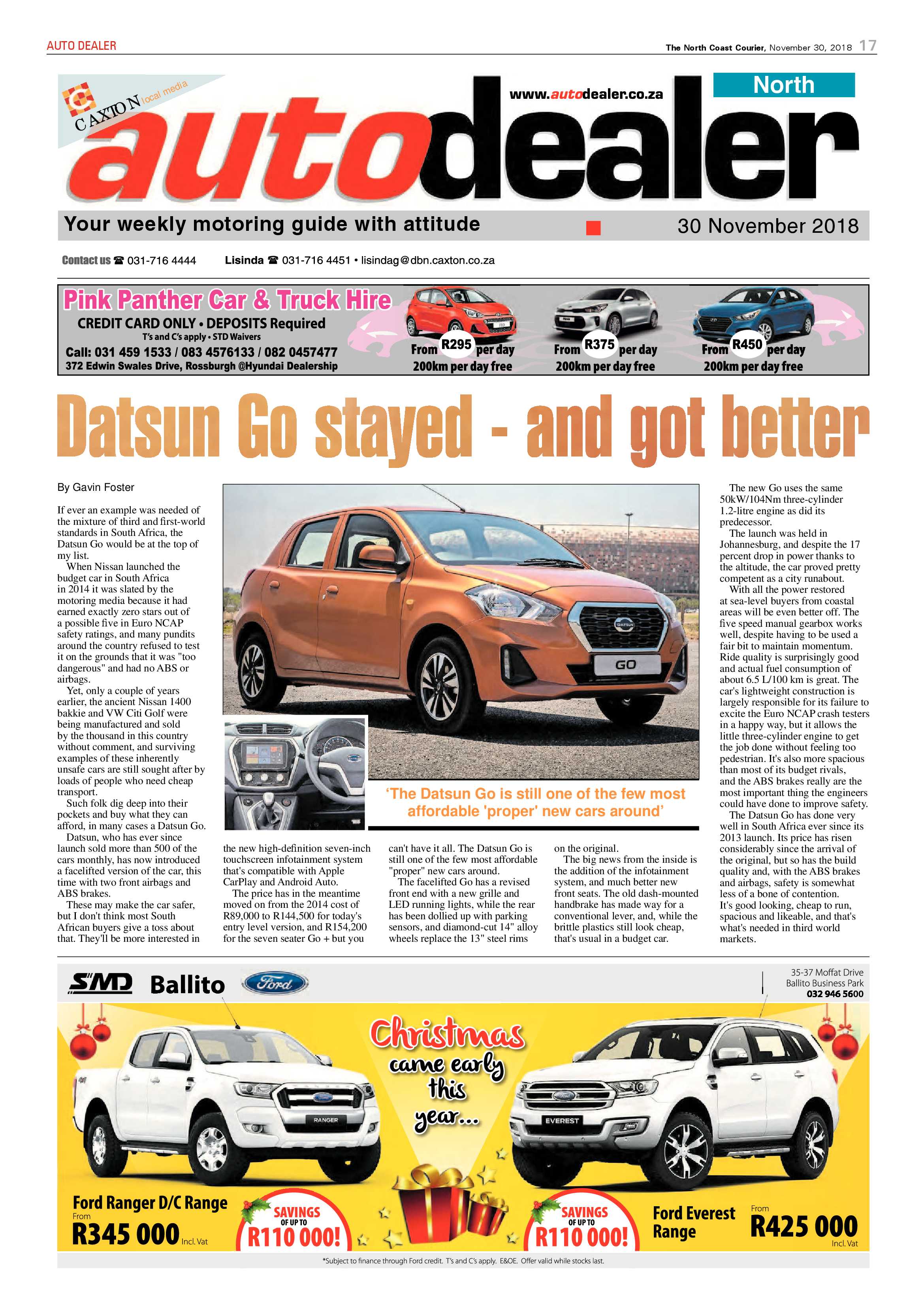 The North Coast Courier – 30 November 2018 page 17