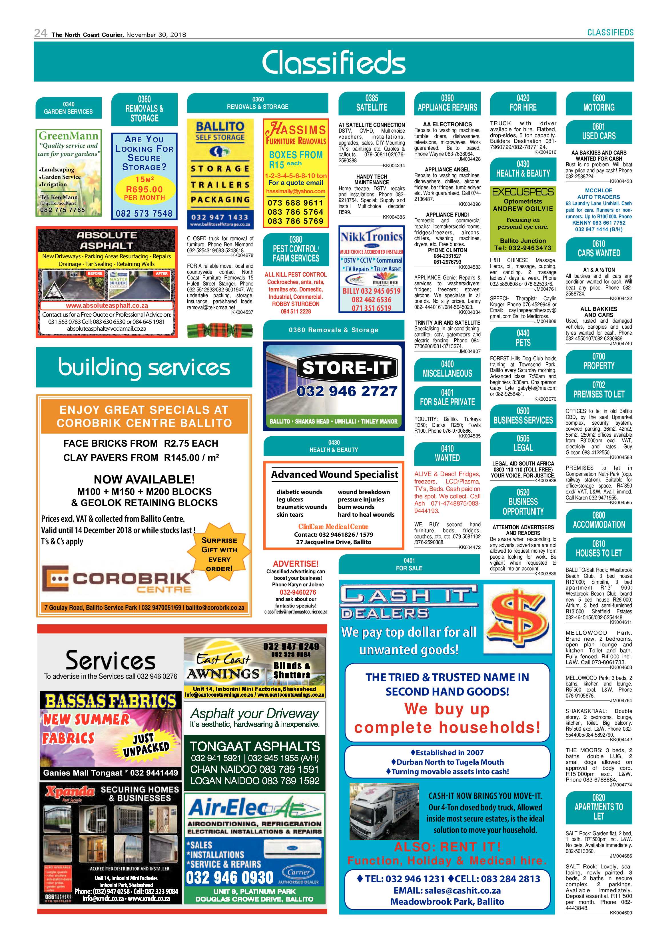 The North Coast Courier – 30 November 2018 page 24