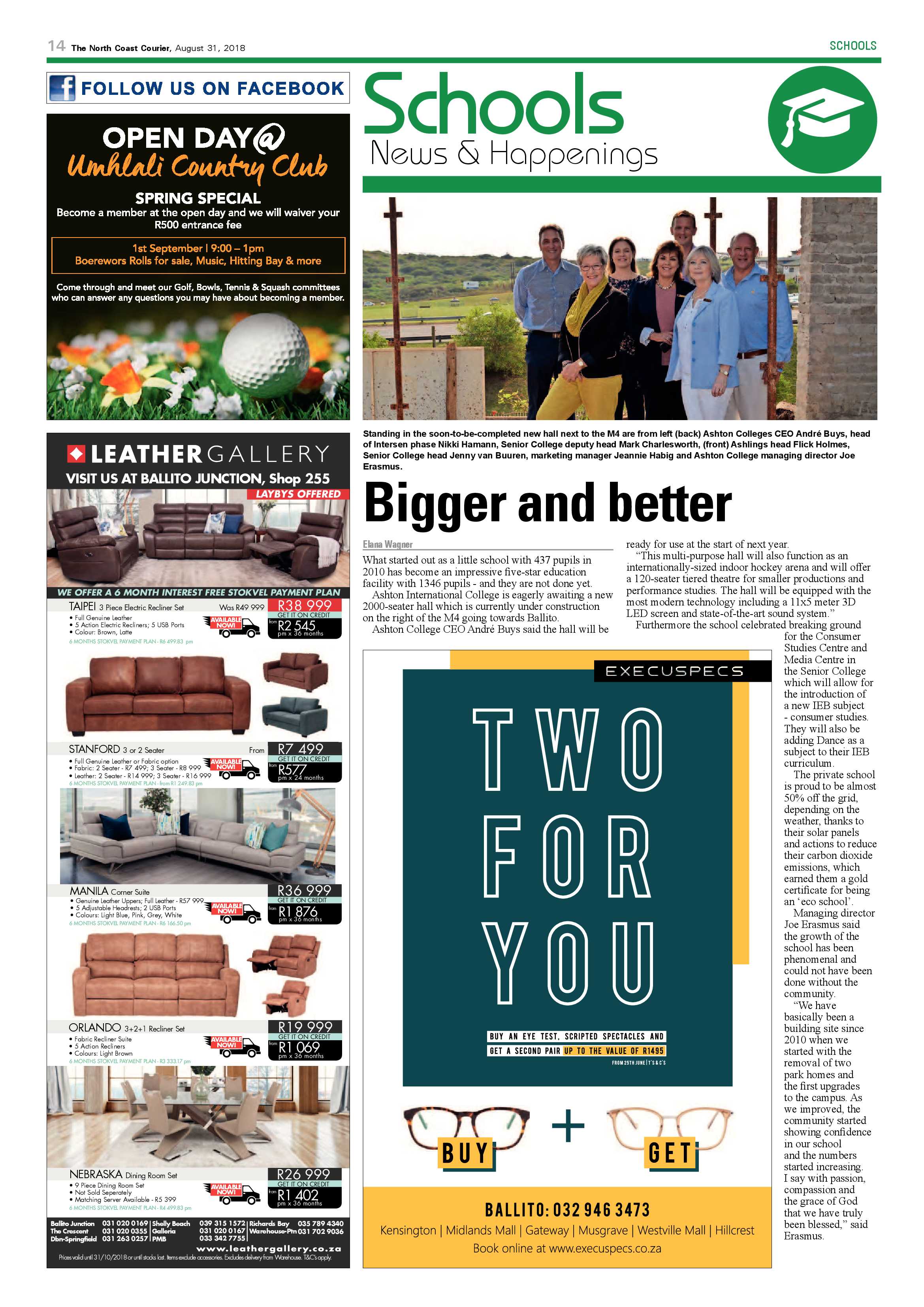 The North Coast Courier – 31 August 2018 page 14