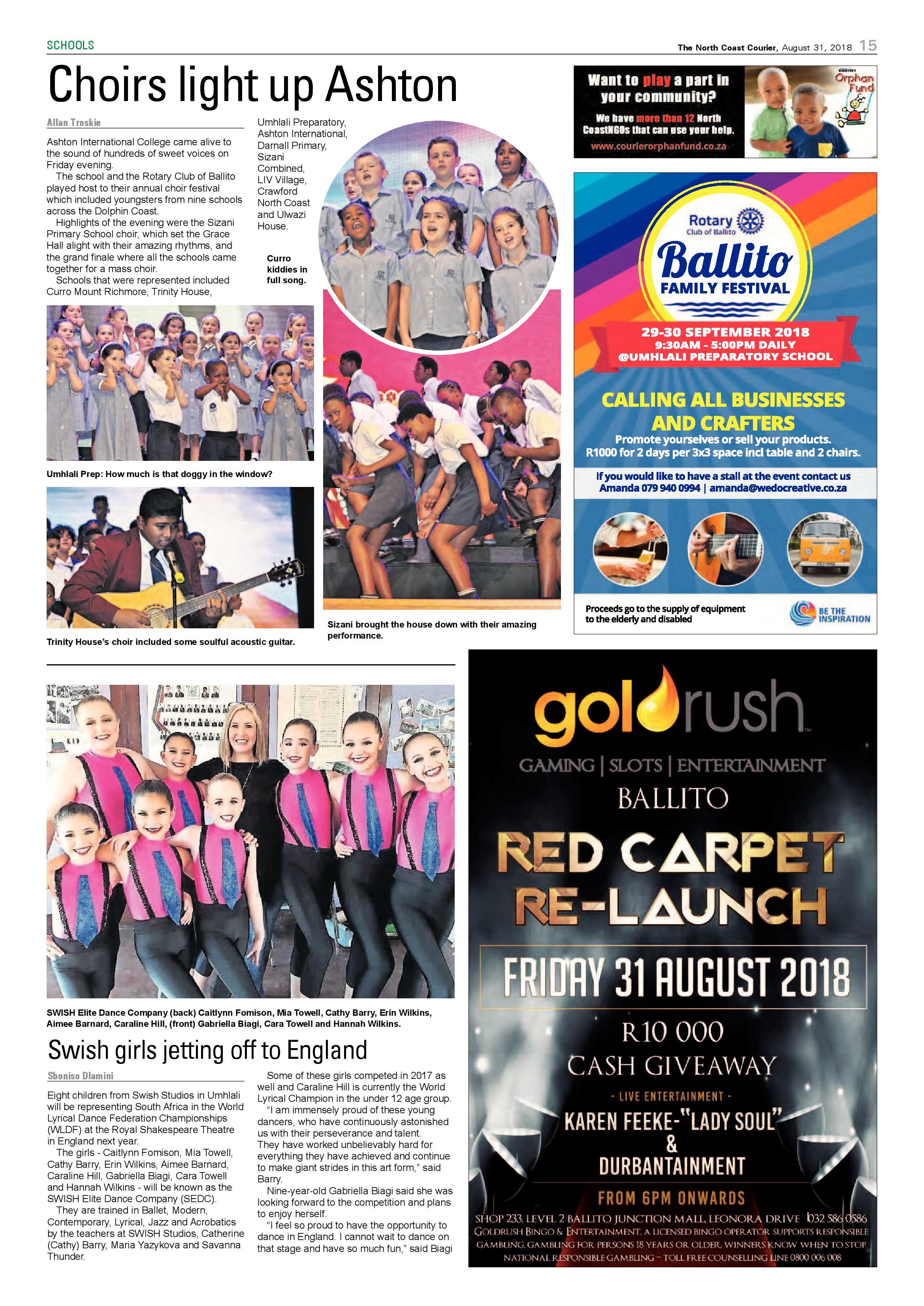 The North Coast Courier – 31 August 2018 page 15