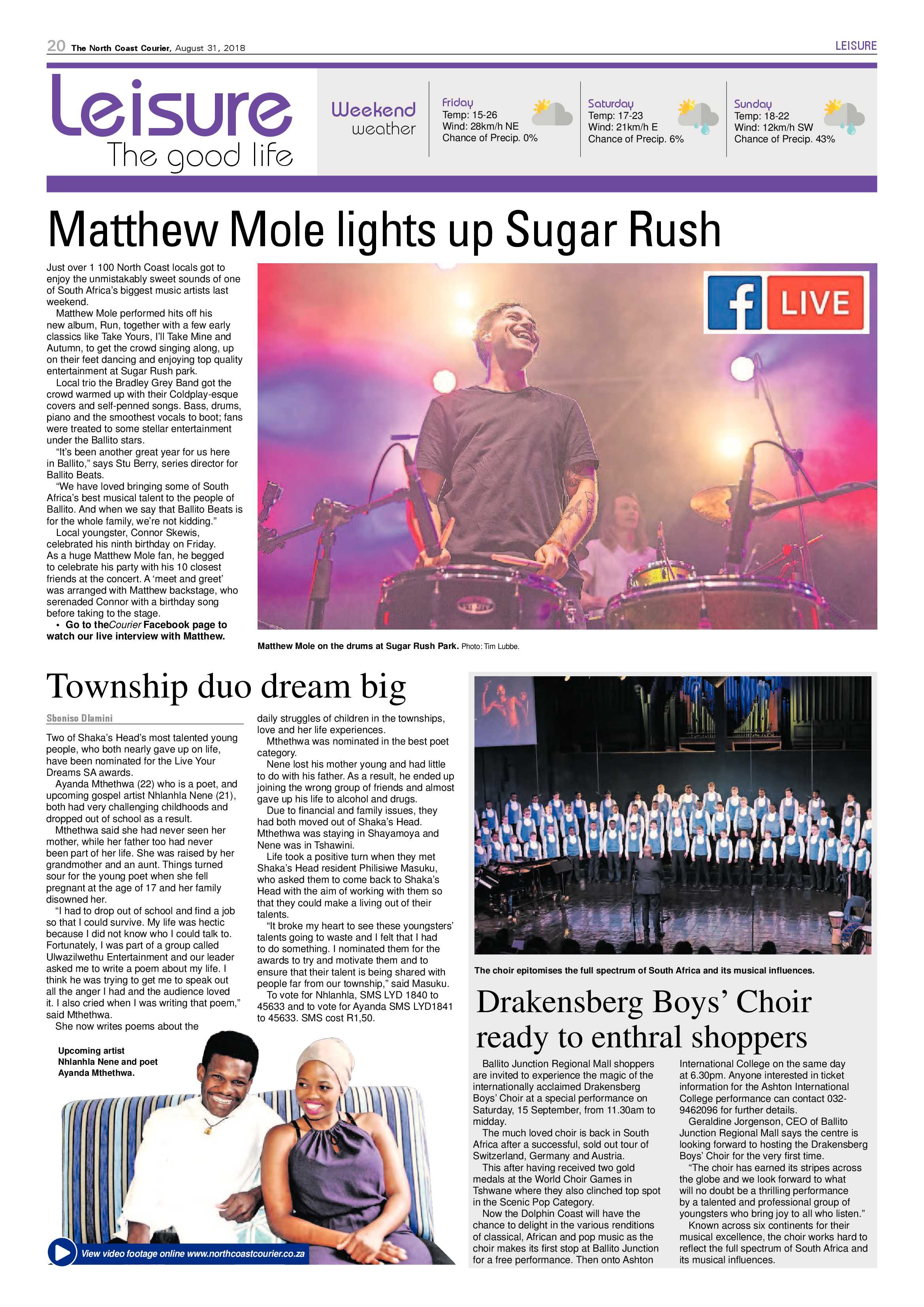 The North Coast Courier – 31 August 2018 page 20