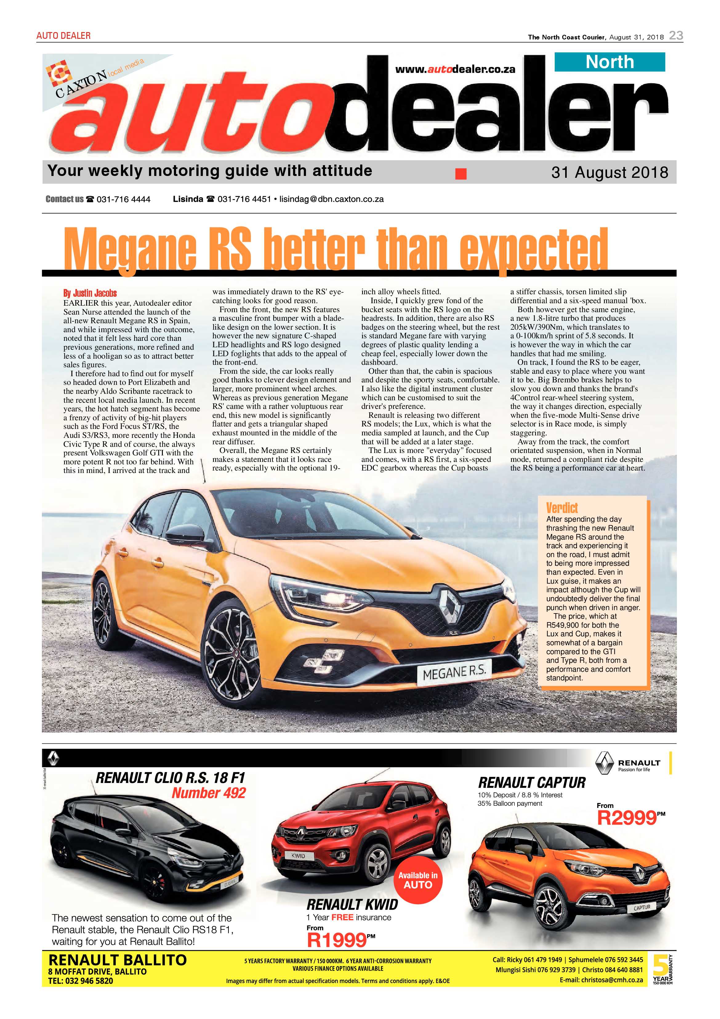 The North Coast Courier – 31 August 2018 page 23