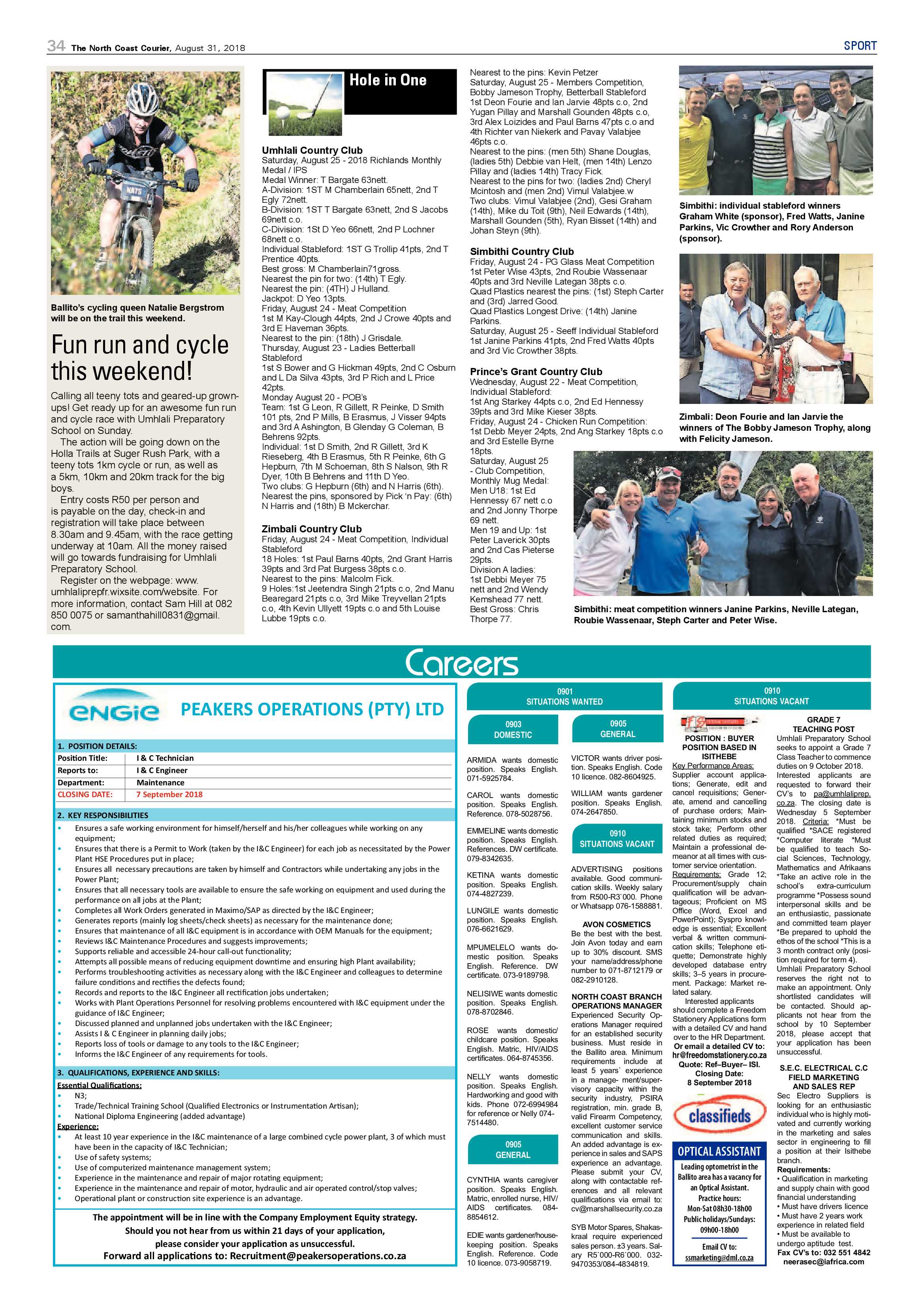 The North Coast Courier – 31 August 2018 page 34