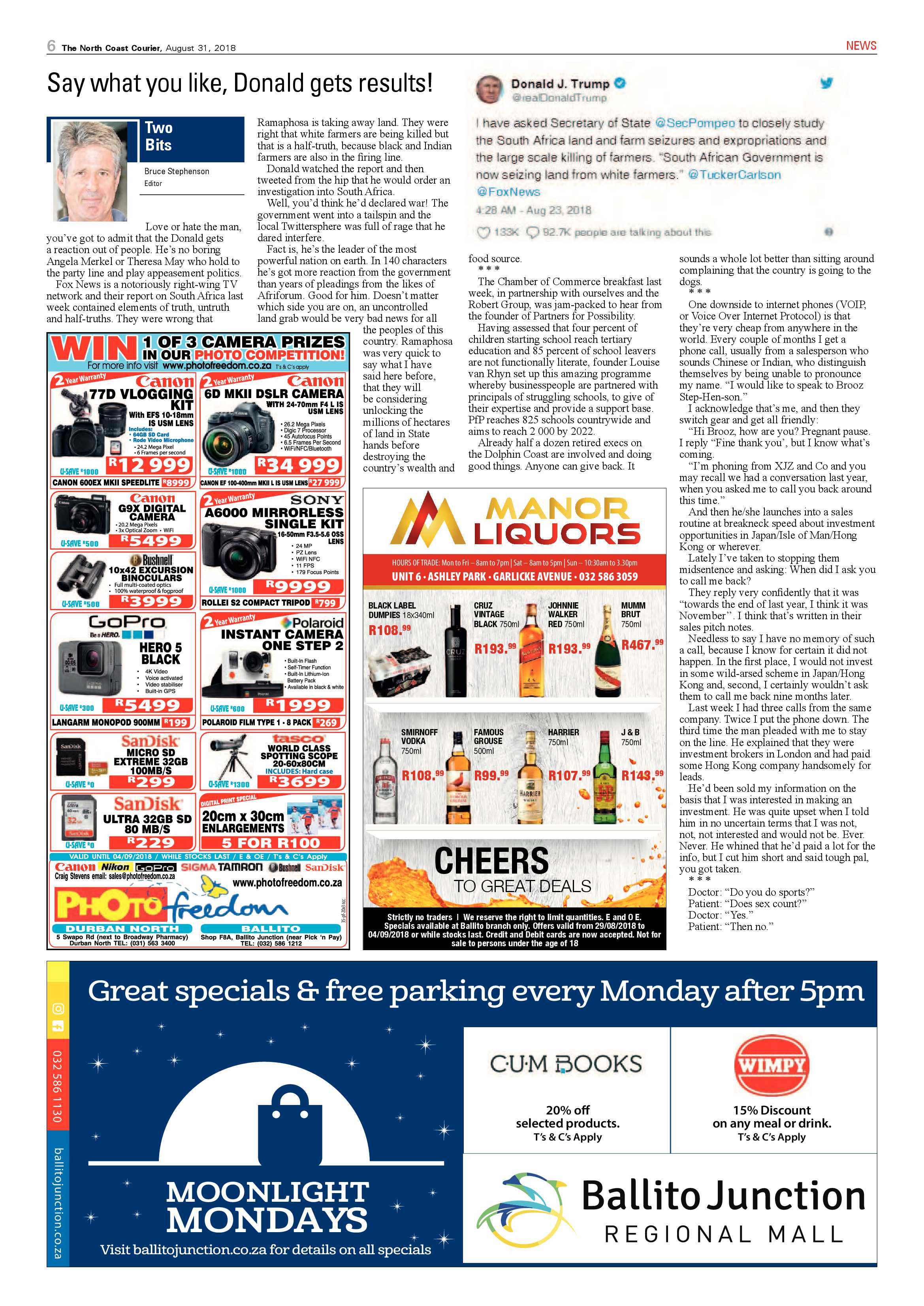 The North Coast Courier – 31 August 2018 page 6