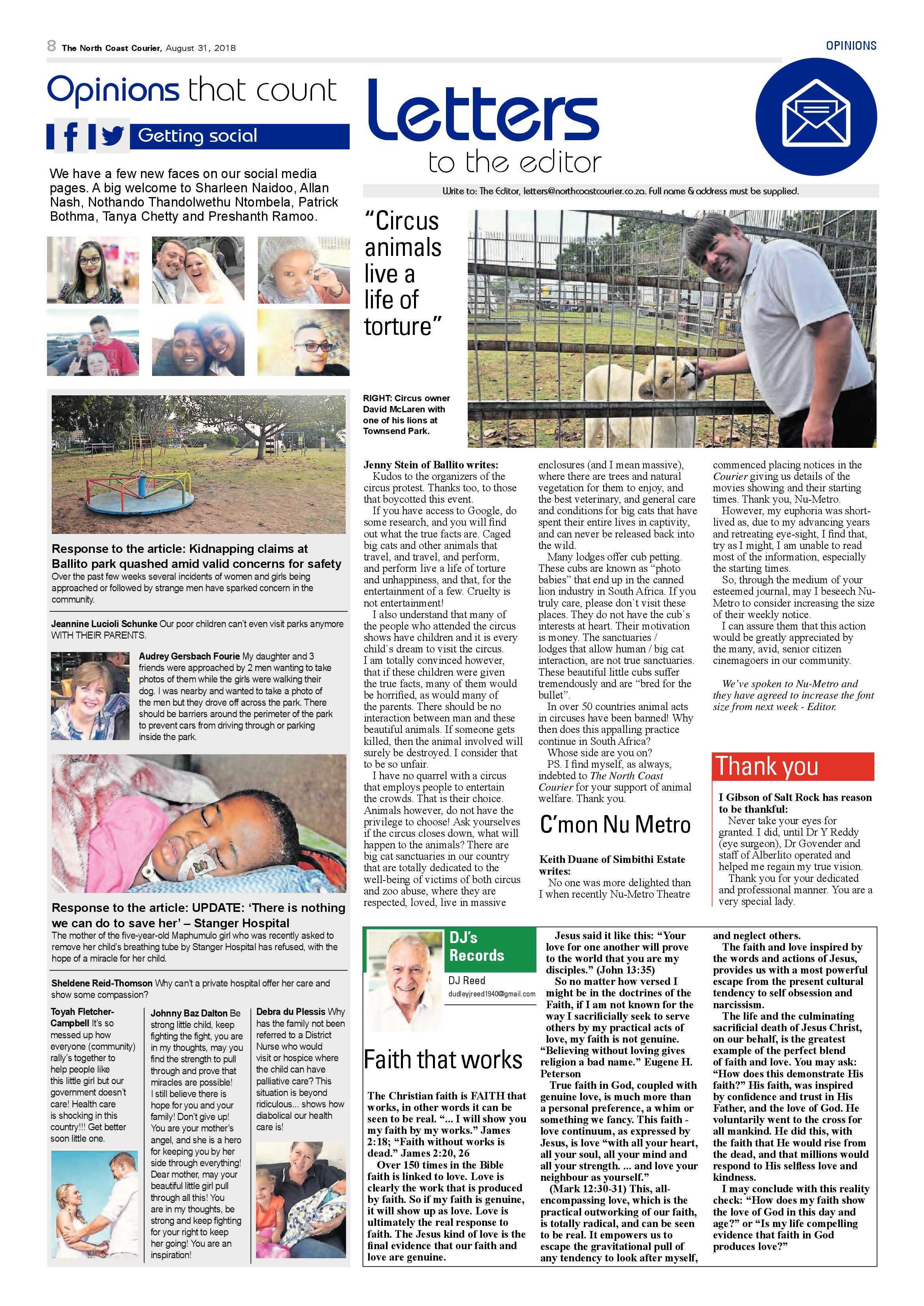 The North Coast Courier – 31 August 2018 page 8