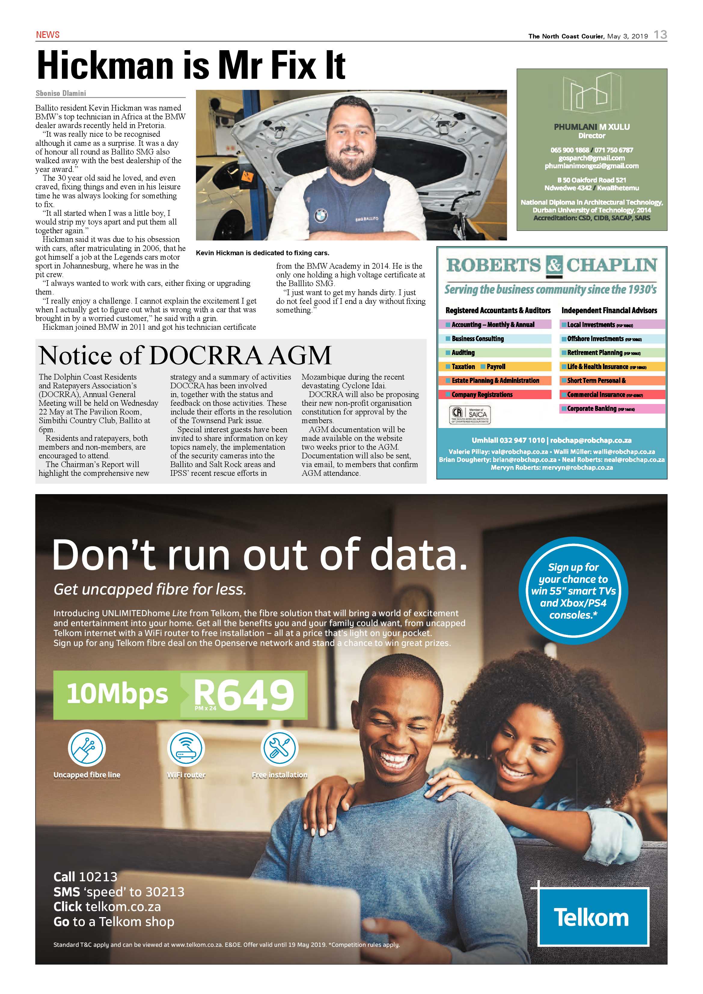 The North Coast Courier – 3 May 2019 page 13