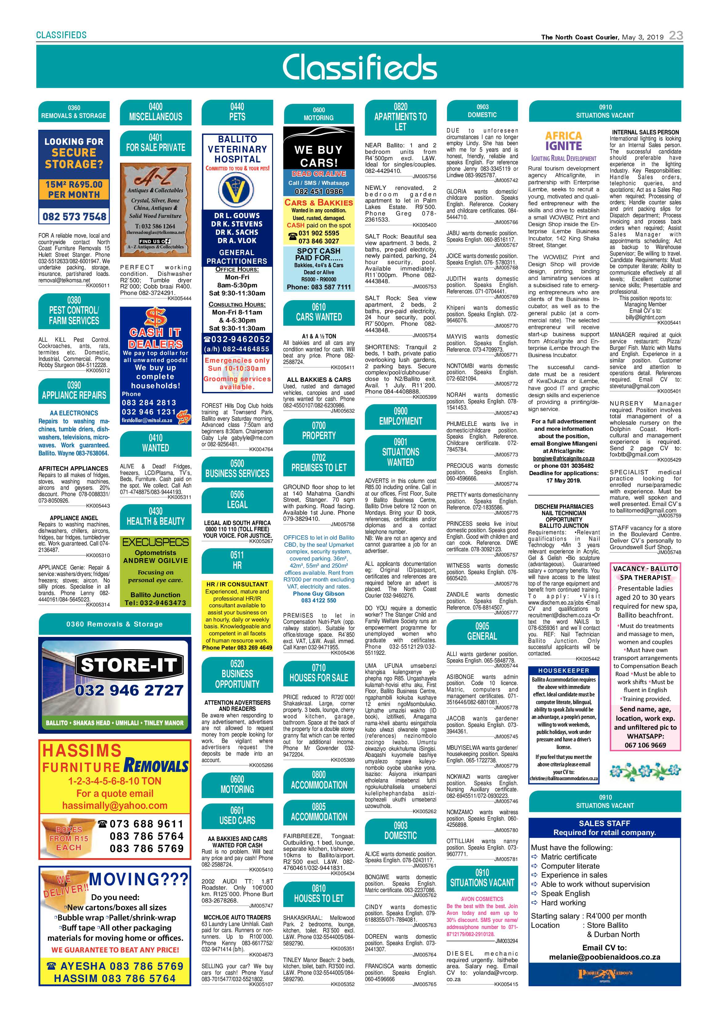 The North Coast Courier – 3 May 2019 page 23