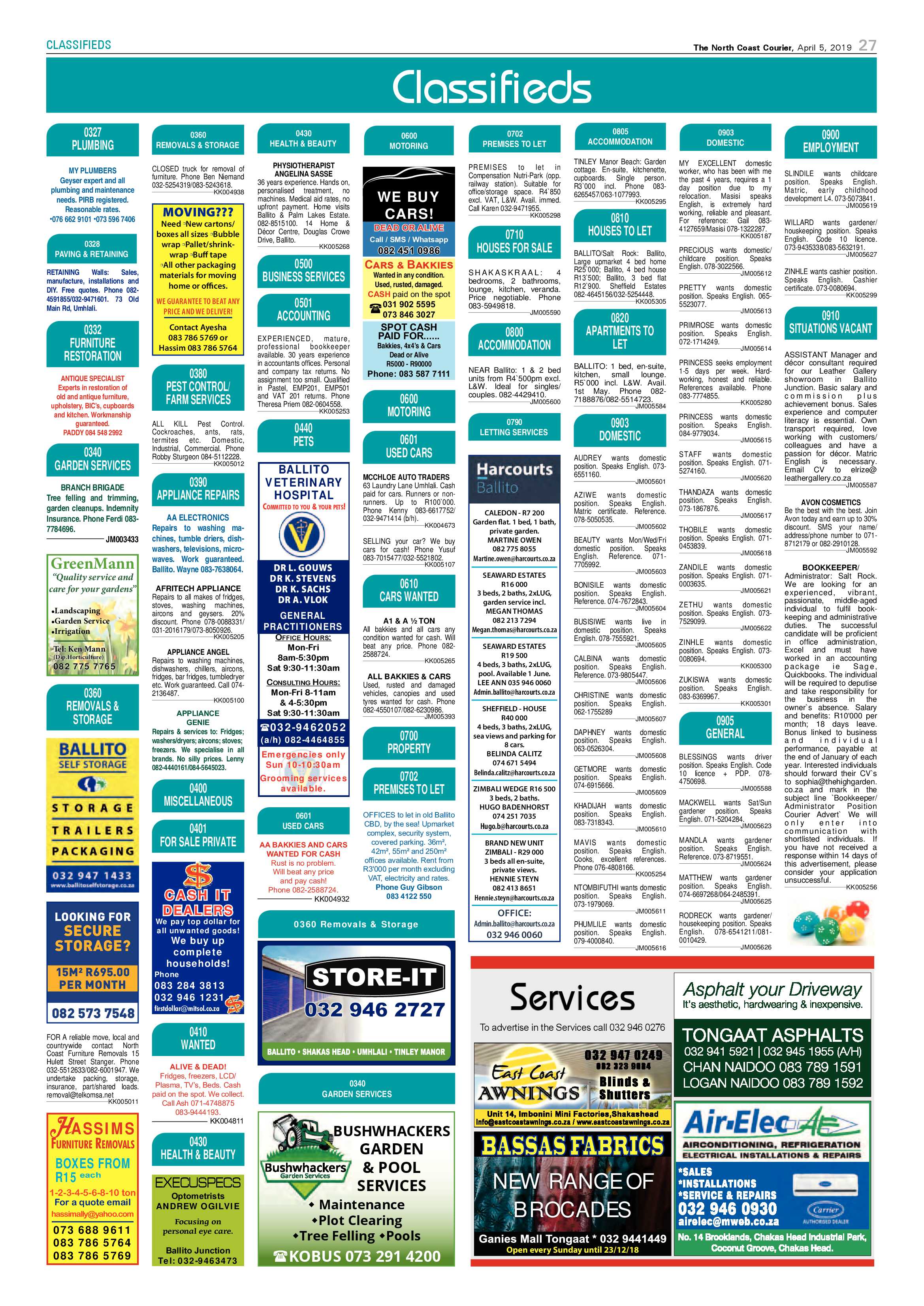 The North Coast Courier – 5 April 2019 page 27