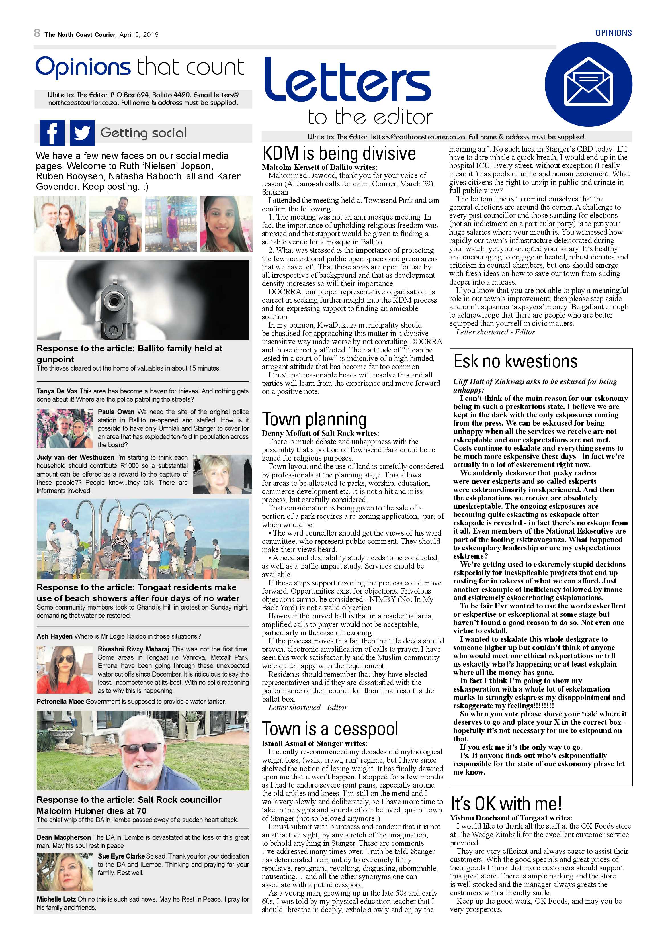The North Coast Courier – 5 April 2019 page 8