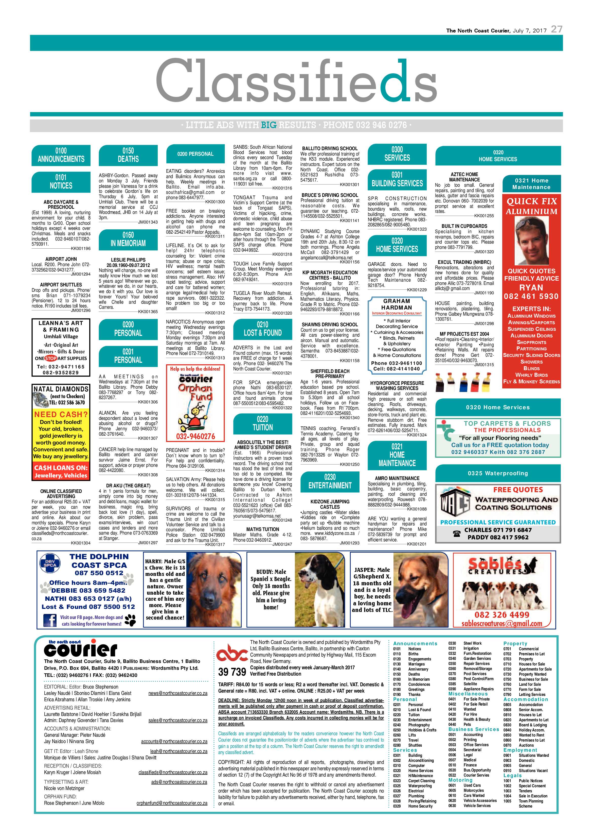The North Coast Courier – 07 July 2017 page 27