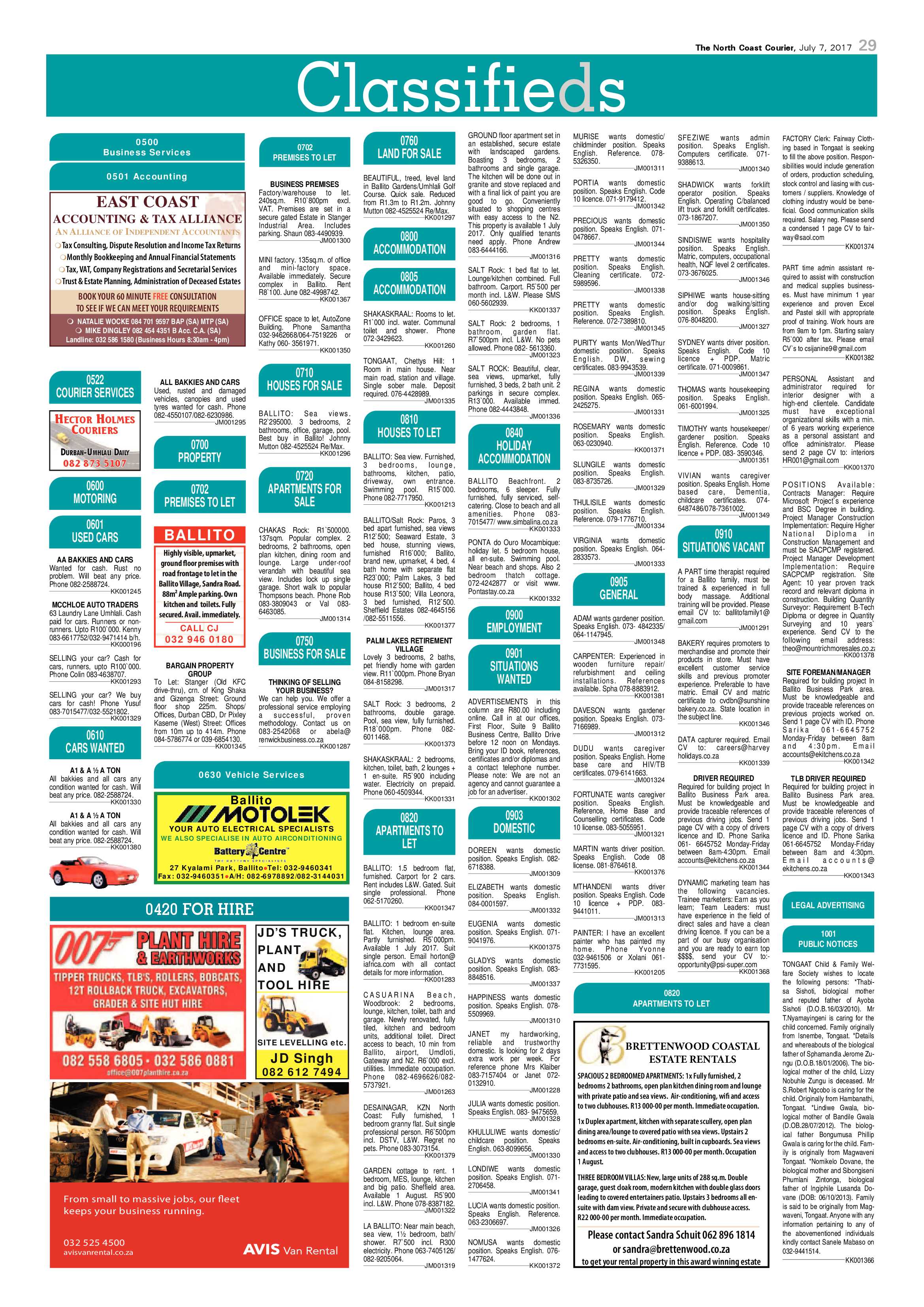 The North Coast Courier – 07 July 2017 page 29